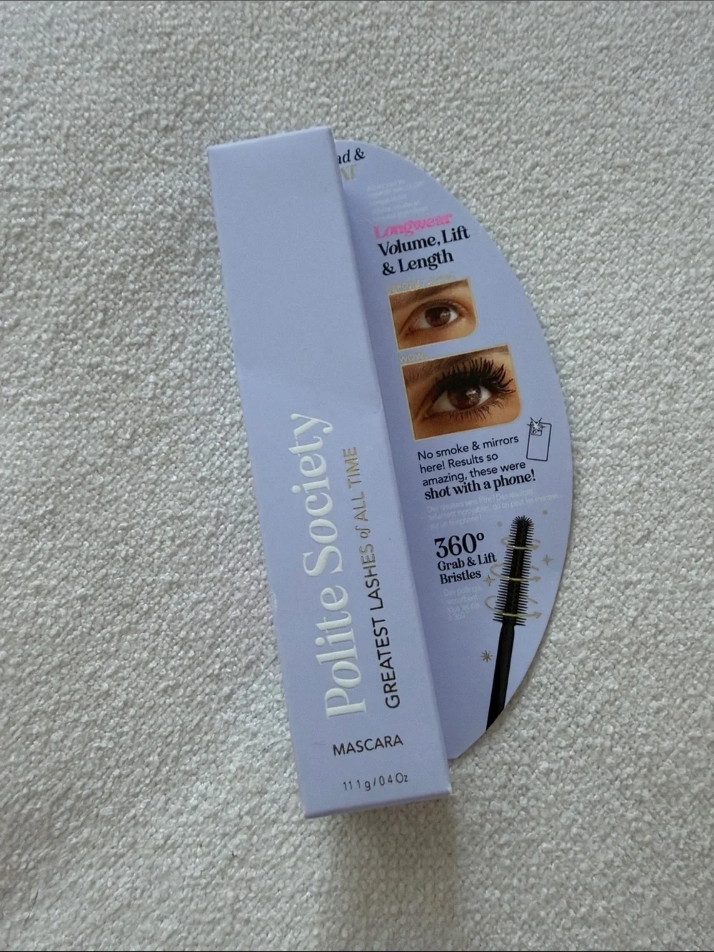 Polite society, clean, beauty mascara